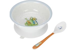 Petit Jour Paris - Ciotola con ventosa e cucchiaio Peter Rabbit - con la sua confezione regalo, multicolore (BP702P)