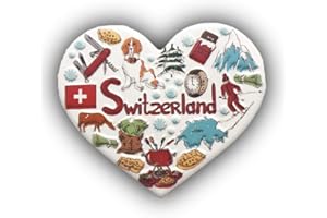 WEDAREGO Suisse Aimant 3D en Forme de cœur pour réfrigérateur Souvenirs de Tourisme en résine Stickers magnétiques de réfrigérateur Aimant de réfrigérateur Home & ☛ Décoration de Cuisine de Chine