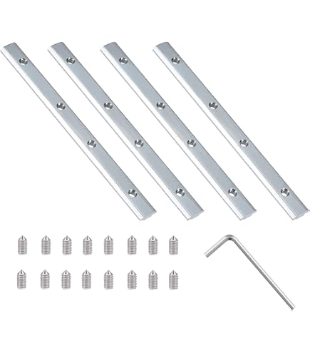 4 Connecteurs Droit Pour Profilé Aluminium 40x40 - Rail En T, Avec 16 Vis M6