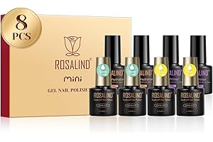 ROSALIND Base y Top Coat Semipermanente, 8 Piezas Deshidratador y Primer uñas Semipermanente, Soak Off UV LED Pintauñas Semipermanentes Base Coat Top Coat Manicura Kit