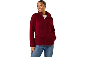 Roman Originals Soft Sherpa Fleece Jacket for Women UK - Ladies Autumn Everyday Winter Holiday Pull-On Comfy Soft Vacation Work Teddy Coat