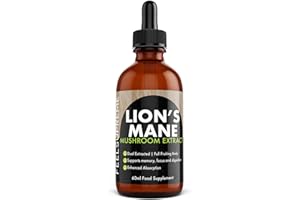 Feel Supreme - Lions Mane Supplement High Strength Mushroom Extract - Liquid Drops, 10:1, Whole Fruiting Body - Lions Mane Supplements, Mushroom Supplement, Lions Mane Drops - 60ml