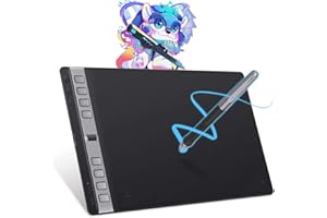 HUION New Inspiroy 2 L H1061P Graphics Tablet w/ 3 Group Keys + Scroller & Battery-Free Pen PW110, 10.5 x 6.56 inches Pen Tablet for Mac, Windows, Chrome OS, Harmony OS, Linux & Android, Black