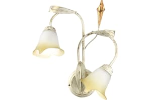 ONLI Lampada da parete due metallo color avorio e oro, 2 luci