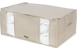 Compactor - Housse de rangement sous vide - Taille XXL très grande capacité - Coloris beige - Compression couettes oreillers vêtements - Rangement armoire