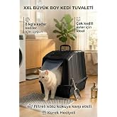 XXL B&uuml;y&uuml;k Boy Kapalı Kedi Tuvaleti, Filtreli ve K&uuml;rek Hediyeli, 59x41,5x47,5 cm - VN11097