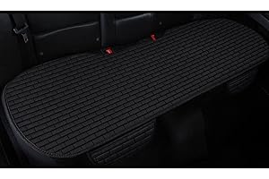 SMIUPIN Universal de Fibra de Lino de Tela del Asiento del Coche Cubierta, Antideslizante cojín del Asiento del Coche cojín para el Coche, camión, Furgoneta (cojín del Asiento-Trasero, Negro)