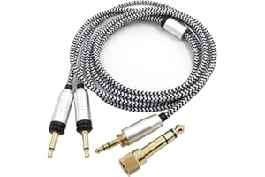 Taoricen Ersatz Audiokabel Kompatibel mit Focal ELEGIA Kopfhörer, Upgrade Kabel 3,5 mm Stecker 6,35 mm Auf Doppelten 3,5 mm Stecker Ersatz Doppelstecker (1,5 m)