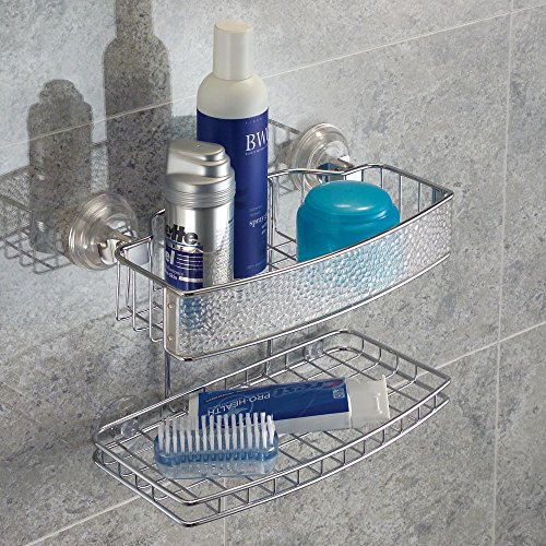 InterDesign Rain Power Lock Badezimmer-/Dusch-Caddy mit Saugnapf für Shampoo, Conditioner, Seife – Durchsichtig - 5