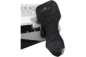 Explore Land Fade Resistant Full Outboard Motor Cover - Waterproof Upgraded Strong 600D Heavy Duty Boat Engine Covers Fit for Motor 100-150 HP, Black