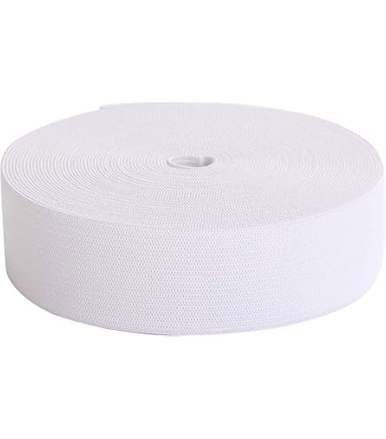 Hemline Elastico in tessuto non arrotolato, 12 mm x 2 m, colore bianco