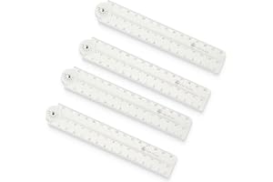 KOLZEMV Lot de 4 règles 30 cm pour enfants, regle pliable, Règle primaire, regle 30 cm, regle, Règle transparente pour les écoliers ou le bureau, Règle droite pliable, Transparent et flexible
