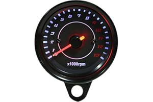 AKOZON Contagiri per moto + contagiri elettronico, DC 12 V, universale per moto, retroilluminazione a LED, contagiri elettronico