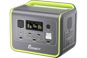 FOSSiBOT F800 Centrale Elettrica Portatile e Generatore Solare, Batteria di Backup LiFePO4 da 512Wh, Uscita CA 800W (Picco 1600W), Carica in 1,2 Ore al 100%, Adatta per Camper e Viaggi All'aperto.