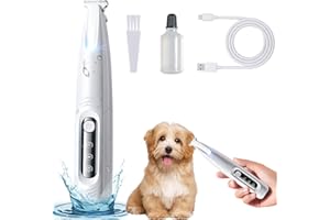 KOLGEIKJ 2025 New Dog Paw Trimmer, Dog Grooming Clippers, Paw Trimmer for Dog, Waterproof USB Rechargeable Pet Shaver with LED Light, Dog Hair Clipper, Quiet Dog Clippers Paw Shaver for Dogs Cats and Animals