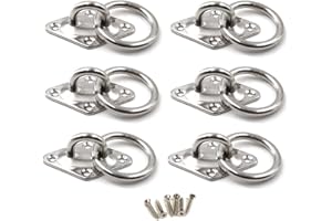 FLOMORE M5 Gancio per soffitto con gancio per occhio 304 gancio per montaggio a parete in acciaio inox resistente per appendere un pacchetto di 6 (viti incluse)