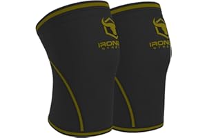 IRON BULL STRENGTH Knee Sleeves 7mm (1 Pair) - High Performance Knee Support Sleeve For Weight Lifting, Powerlifting & Crossfit - Knee Wraps & Straps - Provides Compression & Warmth (Black/Green, Large)