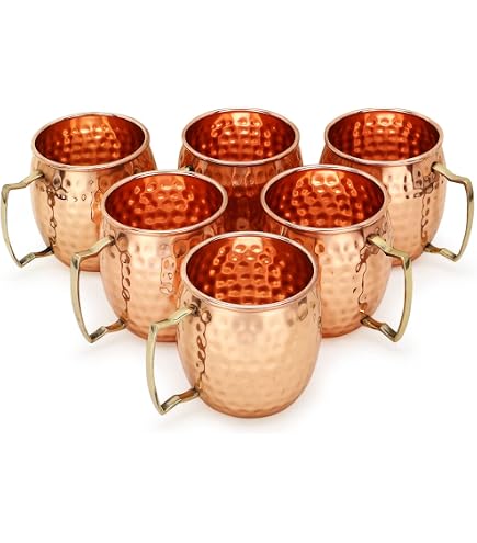 Rastogi Handicrafts Drinkware Accessories - Tazza in rame martellato, 1
