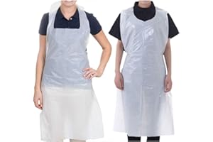 HOT BARGAINS 1000 X Plastic Aprons Disposable For adults White Size 70 X 120cm, 10Microns (BOX OF 1000)