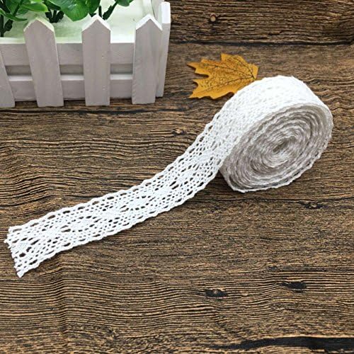 Yulakes 10 Meter Vintage Lace Band White Lace Band Crochet Braid Lace Sewing Card Diary Scrapbooking Gift Box Decoration 2.6cm Width-Y02011 (White)
