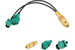 Vecys RCA till Fakra E Splitterkabel RCA Hona till Grön Fakra E Hona & Hane korg RF Koaxialkabel Y-Typ RG174 15 cm/6 tum för