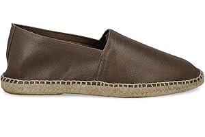 PAYMA - Espadrillas Mocassini da Uomo in Pelle Scamosciata. Sandali di Juta Estive e Flessibili. Design Liscio o Mascherato. Marrone, Blu Navy e Kaki