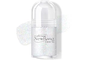 NewBang Gel à paillettes corporelles - Roll-on - Holographique - Pour le corps, le visage et les cheveux - Caméléon - Change de couleur - Grosses paillettes sirène - Pour festival - Maquillage à