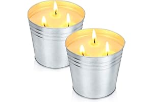TRULLOYOO Citronella Candles Outdoor Large, 2 X 14Oz Garden Citronella Candle 3 Wick Natural Soy Wax Candles 96 Hours Long Burning Time for Outdoors Indoors Garden BBQ Patio Camping