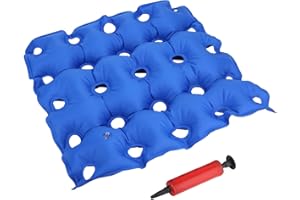 MOKERNALI Coussin Carré Gonflable Assise, Coussin de Siège Gonflable avec Pompes, Coussin Anti Escarres 46x46 cm, Coussin Gonflable Anti - Escarres, pour les Fauteuils Roulants et l'utilisation Quotidienne