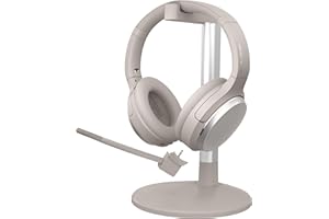 Avantree Eon - Cuffie Bluetooth con Microfono Cancellazione del Rumore & Base di Ricarica per Musica e Chiamate su PC, Telefono, Cuffie con Microfono Cablate e Wireless con ANC, Batteria Sostituibile