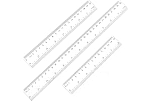 GAUATO 3 Stück Lineal Set, 15cm+20cm+30cm Kunststoff Transparent Rulers mit Zoll und Zentimeter Skalen, Durchsichtig Flexibel Präzision Lineal Grundschule Messwerkzeuge für Schule Büro Zuhause