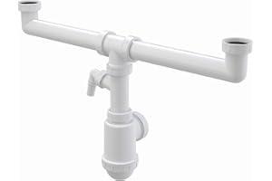 Alcaplast A448P Siphon d'évier double Blanc
