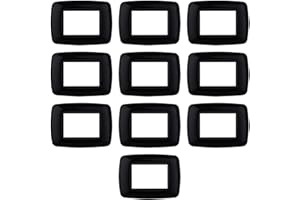 ELECTRON 10 Placche bombate, 3 moduli/posti, Compatibile Con BTicino Living, nero nera, cornice nera, Placche arrotondate, Plastica di alta qualità, 100% compatibile con supporti e moduli originali
