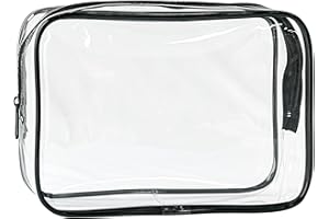 TotePrint Transparente PVC-Kulturbeutel in 1 leuchtenden Farben, große Kapazität (Clear Schwarze Knochen)