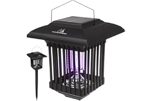 Maclean MCE448 Profesjonalna Solarna Lampa Owadobójcza UV na Komary, Ćmy, Owady, Odstraszacz na Komary do Ogrodu na UV, Stopień Ochrony: IP44, Lampa Solarna z Czujnikiem Zmierzchu, Lampa na Ćmy