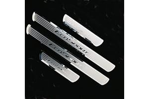 LICHOO 4 placas de umbral de puerta de coche de acero inoxidable para Ford Ecosport 2012-2022, tiras protectoras de umbral de puerta de pedal de bienvenida. Accesorios