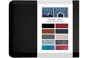 CECILIEC Kitchen Mat - Padded, Non-Slip, Absorbable Anti Fatigue Standing Mat for Kitchen Floor, Standing Desk, Office & Garage (Black, 50 * 81cm)