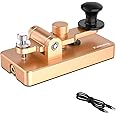 Putikeeg Classical Morse Mini Code Key Morse Code Paddle Key Aluminum Alloy Mini-Key Morse CW Portable Key Morse Practice Key Gold