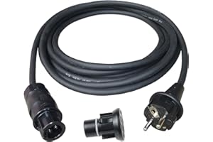 efaso Câble électrique solaire AC 10 m avec prise Betteri BC01 vers prise Schuko pour le raccordement CA des microonduleurs NEP DEYE Hoymiles Deye Envertech TSUN à une prise Schuko
