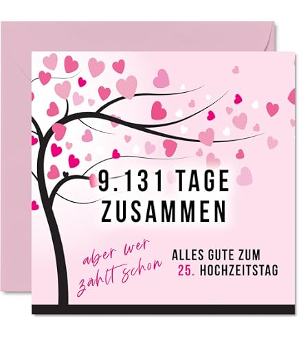 Clintons Hochzeitstagskarte – Mit Glitzer-Herz Und Blumen, 11 X 15 Cm, Inkl. Umschlag