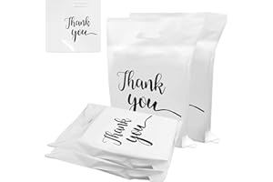 XIMKONTER 100 Stück Einkaufstaschen Plastik 40 x 30cm,Haltbar weiße Versandtaschen,sacchetti di ringraziamento portatili,Geschenktaschen zum Verpacken Einkaufen,Einzelhandel Tragetaschen für Kiosk Laden Markt