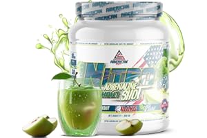AS American Suplement | Nitro Adrenaline Shot Pré-Entraînement | 300g | pomme | Aide à Améliorer les Performances | Contient de la L-Arginine, de la Bêta-Alanine et de la Caféine