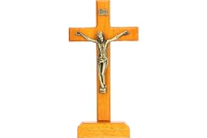 Krucifix Stående Jesus Dekoration Be Religiös Bön Tillbehör Katolsk Trä Prydnad Bok Trä Metall Katolsk Jesu Krucifix Helig Bö