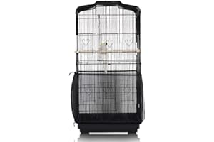 ASOCEA Vogelkäfig-Samenfänger, verstellbare Abdeckung, weiches Nylon-Netz, für Papageien und Sittiche, Ara, afrikanische 199,9 cm, rund