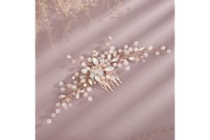 Kercisbeauty Wedding Hair Comb for Bride Bridal Crystal Rhinestones Slide Combs Bridesmaid Hair dress Prom(Rose Gold)