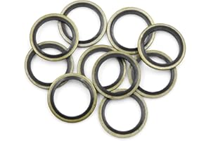 X AUTOHAUX sourcing map 10 unids Aceite de Motor Arandelas de aplastamiento de Las Juntas del tapón de Drenaje de 18 mm de identificación. 25mm od. para Auto