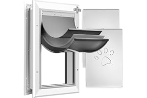 [Petoasis] Aluminum Dog Door, Lockable, 23.5" H x 14" W, Suitable for Large Dogs, 3 Flap Insulation