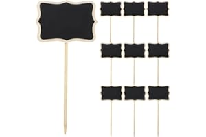 ULTNICE 10pcs Mini Chalkboard for Kids Rectangle Blackboard for Message Board Sign Plant Tag for