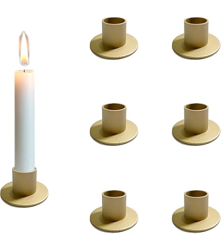 Kerzenhalter 6er-Set Gold – 3 Verschiedene Höhen, Für 3/4-Zoll-Kerzen, Ideal Für Kamin & Tischdeko