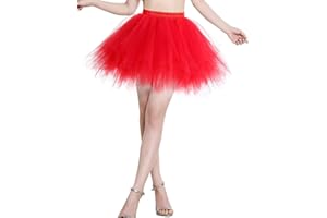 BeryLove Jupe Tulle Rockabilly Ballet Tutu Petticoat Multicolore pour Danse Noël Cosplay Déguisement Carnival